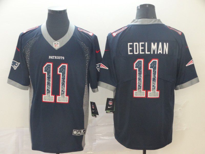 Men New England Patriots #11 Edelman Blue Nike Drift Fashion Color Rush Limited Jersey->women nfl jersey->Women Jersey